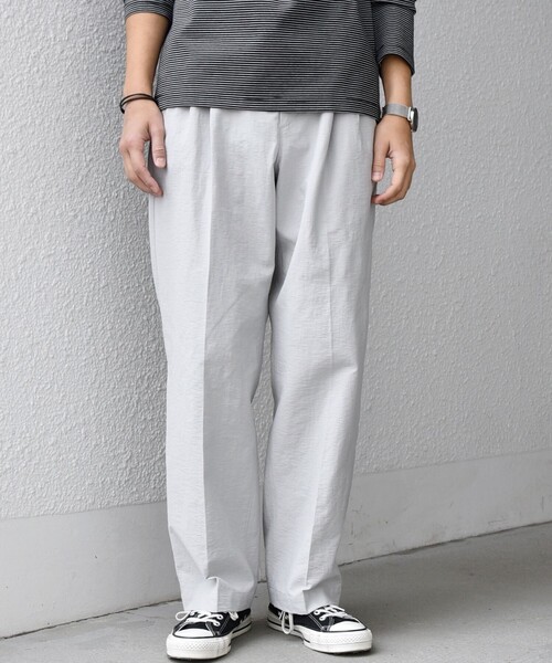 SHIPS any（シップス エニィ）の「SHIPS any: コットン/ナイロン ワッシャー 2タック セミワイド イージー パンツ◇（その他パンツ・メンズ・ブラウン/ライトグレー/ネイビー/グレー・X-LARGE/LARGE/MEDIUM/SMALL）」の7枚目の写真