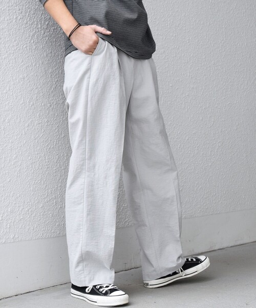 SHIPS any（シップス エニィ）の「SHIPS any: コットン/ナイロン ワッシャー 2タック セミワイド イージー パンツ◇（その他パンツ・メンズ・ブラウン/ライトグレー/ネイビー/グレー・X-LARGE/LARGE/MEDIUM/SMALL）」の9枚目の写真