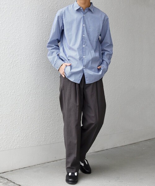 SHIPS any（シップス エニィ）の「SHIPS any: コットン/ナイロン ワッシャー 2タック セミワイド イージー パンツ◇（その他パンツ・メンズ・ブラウン/ライトグレー/ネイビー/グレー・X-LARGE/LARGE/MEDIUM/SMALL）」の15枚目の写真