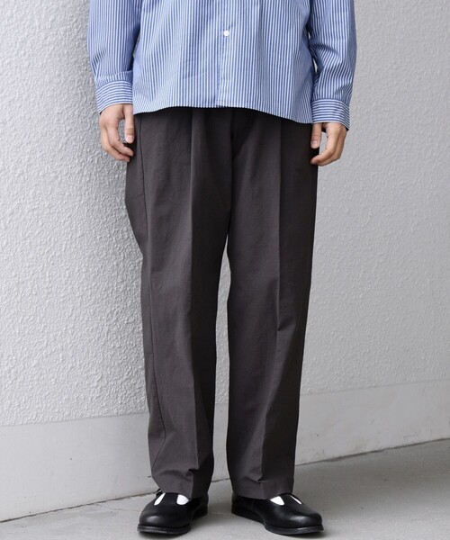 SHIPS any（シップス エニィ）の「SHIPS any: コットン/ナイロン ワッシャー 2タック セミワイド イージー パンツ◇（その他パンツ・メンズ・ブラウン/ライトグレー/ネイビー/グレー・X-LARGE/LARGE/MEDIUM/SMALL）」の17枚目の写真