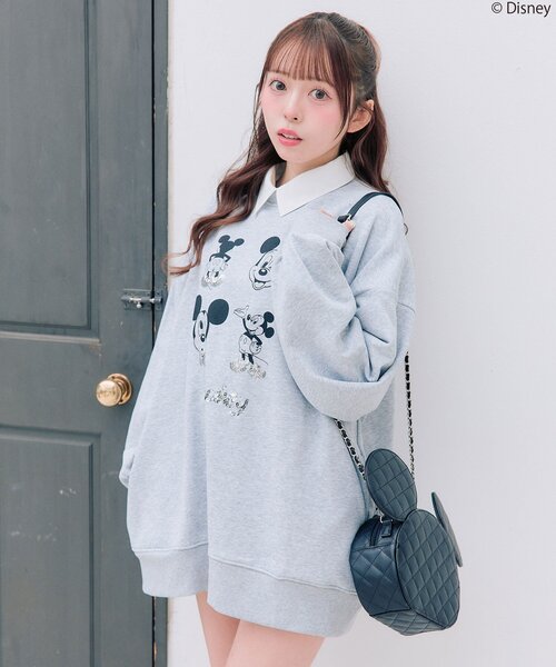 Disney（ディズニー）の「Disneyスウェット（スウェット・レディース・トップグレー/ホワイト/ピンク・FREE）」の4枚目の写真