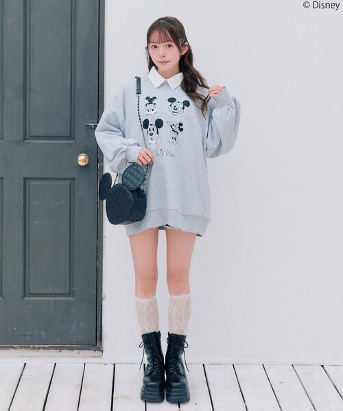 Disney（ディズニー）の「Disneyスウェット（スウェット・レディース・トップグレー/ホワイト/ピンク・FREE）」の5枚目の写真