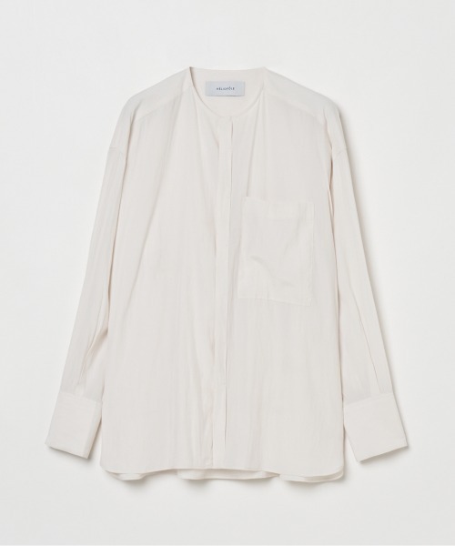 HELIOPOLE(エリオポール)の「CREPE COLLARLESS SHIRT(シャツ/ブラウス・レディース・アイボリー/サックスブルー・38)」の2枚目の写真