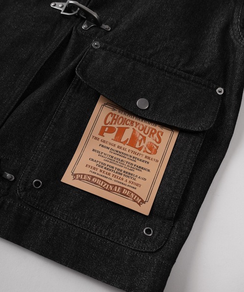 72】【PLES】ワンウォッシュ デニム ファイヤーマン ジャケット