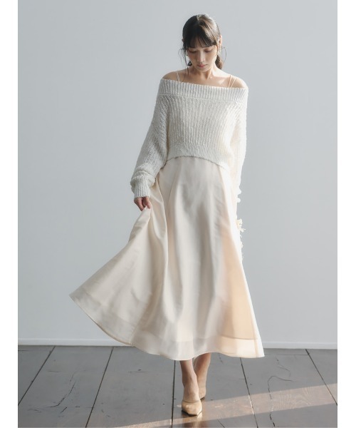 ニットレイヤードキャミワンピース（ワンピース）｜anuans（ア