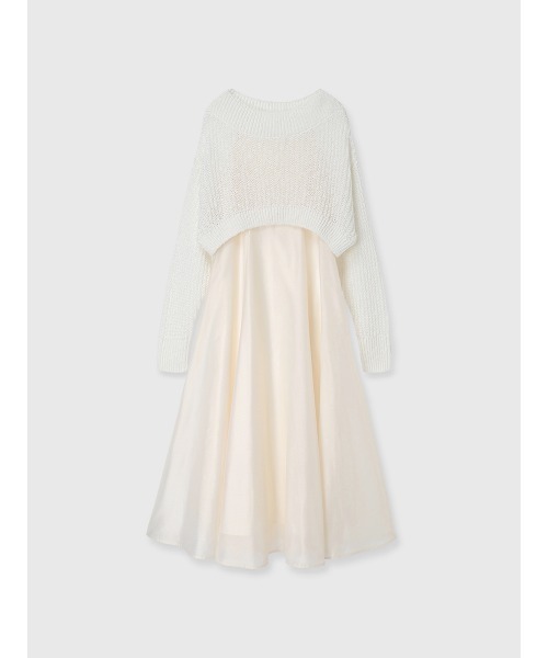 anuans（アニュアンス）の「ニットレイヤードキャミワンピース（ワンピース・レディース・ミント/モカ/アイボリー・S/M）」の14枚目の写真