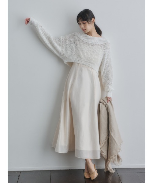 ニットレイヤードキャミワンピース（ワンピース）｜anuans（ア