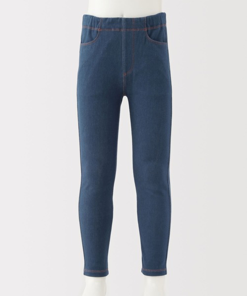 無印良品（ムジルシリョウヒン）の「キッズ　ジャージーストレッチデニム調レギンスパンツ（その他パンツ・キッズ・ネイビー/ダークネイビー・150/140/130/110/120）」の6枚目の写真