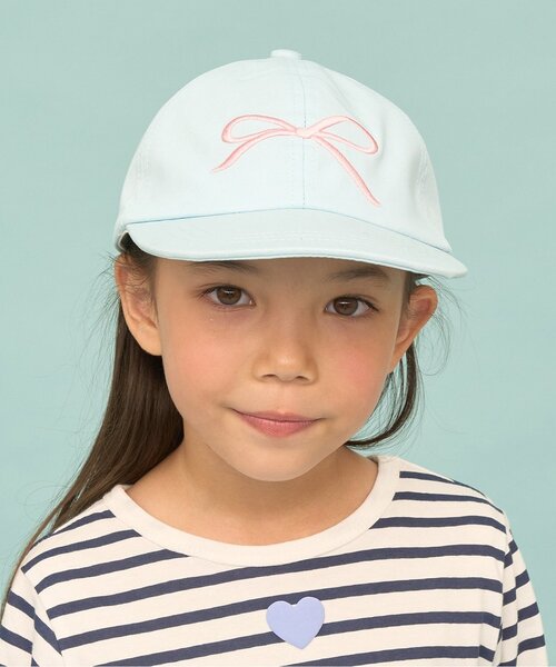 Lycee mine（リセマイン）の「リボン刺しゅうキャップ（キャップ・キッズ・サックスブルー/ライトベージュ/ラベンダー/ライトピンク・F）」の3枚目の写真