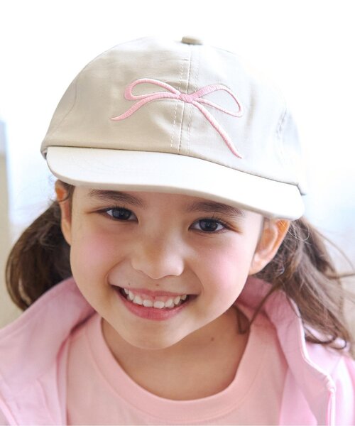 Lycee mine（リセマイン）の「リボン刺しゅうキャップ（キャップ・キッズ・サックスブルー/ライトベージュ/ラベンダー/ライトピンク・F）」の2枚目の写真