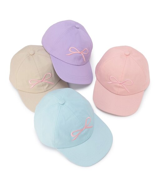 Lycee mine（リセマイン）の「リボン刺しゅうキャップ（キャップ・キッズ・サックスブルー/ライトベージュ/ラベンダー/ライトピンク・F）」の14枚目の写真
