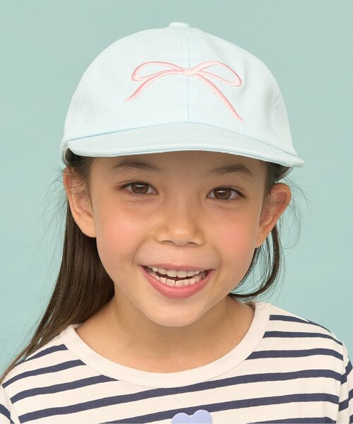 Lycee mine（リセマイン）の「リボン刺しゅうキャップ（キャップ・キッズ・サックスブルー/ライトベージュ/ラベンダー/ライトピンク・F）」の16枚目の写真