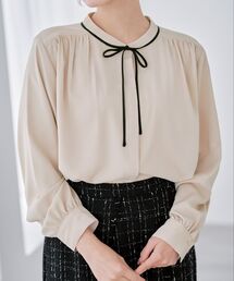 COHINA（コヒナ）の「バイカラーリボンブラウス 【低身長・小柄女性】（シャツ/ブラウス）」