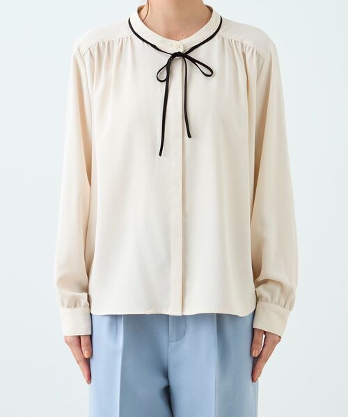 COHINA(コヒナ)の「バイカラーリボンブラウス 【低身長・小柄女性】(シャツ/ブラウス・レディース・ホワイト/ベージュ・ONE SIZE)」の20枚目の写真
