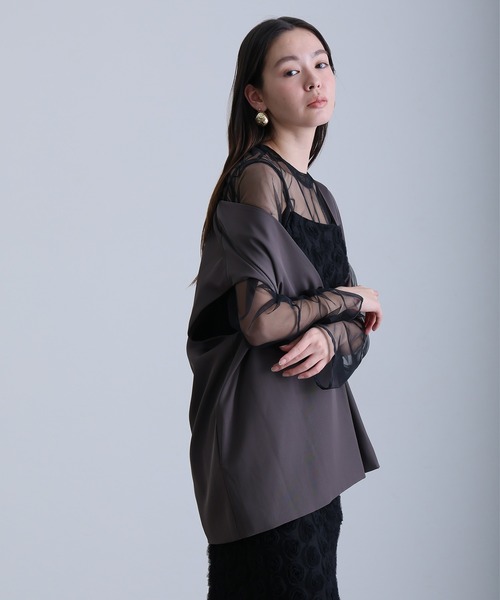 ローズ レース セパレートペンシルドレス ロング&袖あり フォーマル