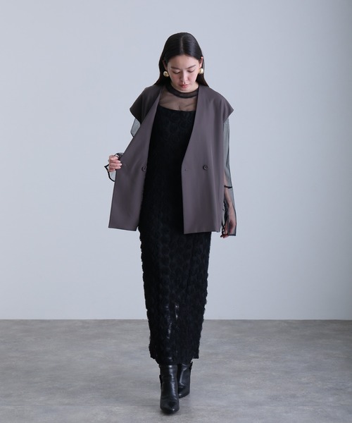 セール】ローズ レース セパレートペンシルドレス ロング&袖あり