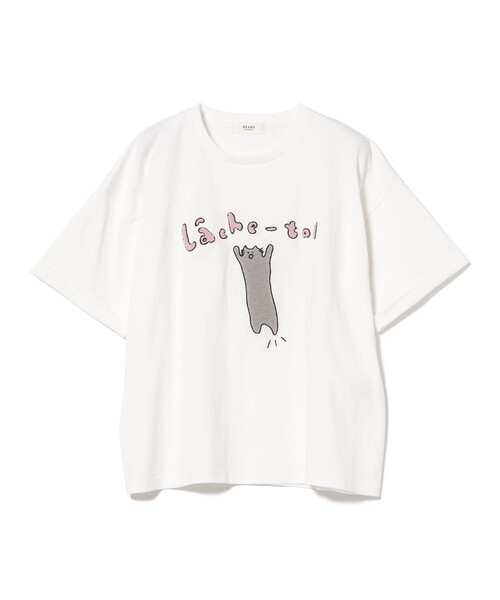 BEAMS HEART(ビームスハート)の「アニマル サガラ刺繍 Tシャツ(Tシャツ/カットソー・レディース・ホワイト系その他5/チャコールグレー/オフホワイト・FREE)」の8枚目の写真