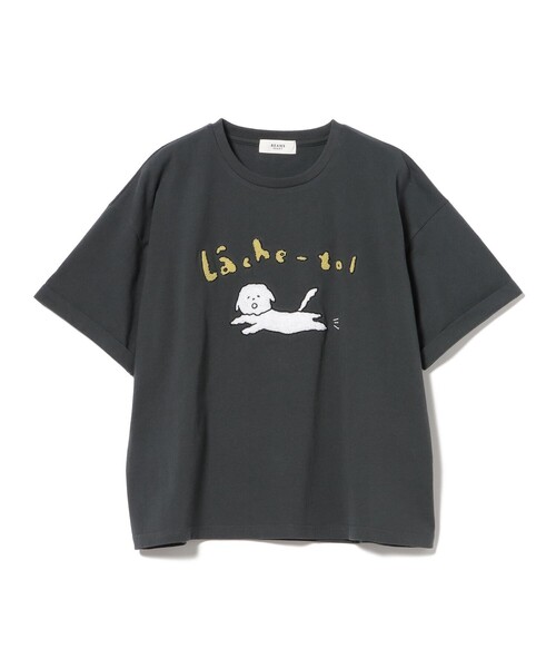 BEAMS HEART(ビームスハート)の「アニマル サガラ刺繍 Tシャツ(Tシャツ/カットソー・レディース・ホワイト系その他5/チャコールグレー/オフホワイト・FREE)」の10枚目の写真