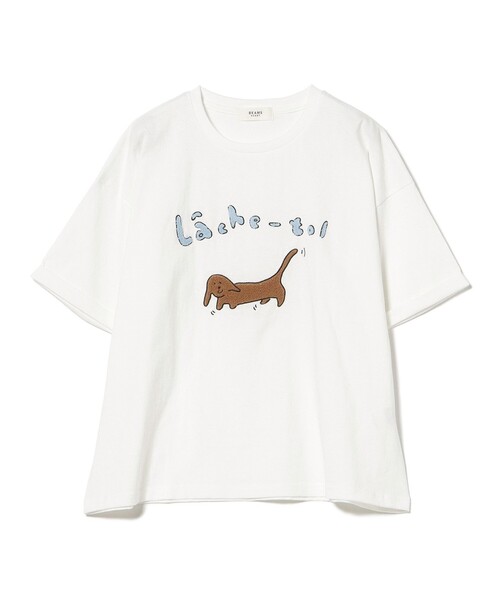 BEAMS HEART(ビームスハート)の「アニマル サガラ刺繍 Tシャツ(Tシャツ/カットソー・レディース・ホワイト系その他5/チャコールグレー/オフホワイト・FREE)」の12枚目の写真