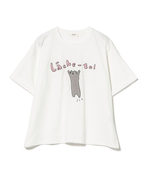 BEAMS HEART(ビームスハート)の「アニマル サガラ刺繍 Tシャツ(Tシャツ/カットソー・レディース・ホワイト系その他5/チャコールグレー/オフホワイト・FREE)」の15枚目の写真