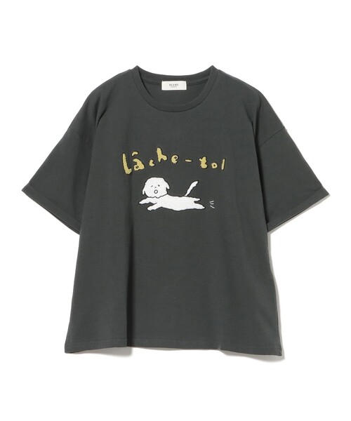 BEAMS HEART(ビームスハート)の「アニマル サガラ刺繍 Tシャツ(Tシャツ/カットソー・レディース・ホワイト系その他5/チャコールグレー/オフホワイト・FREE)」の18枚目の写真