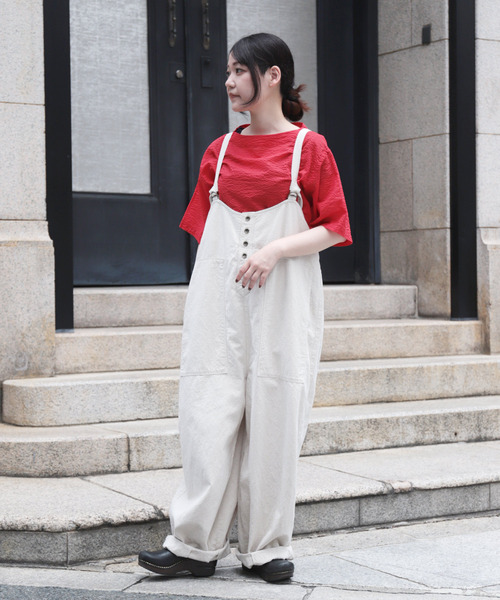 Brocante / ブロカント] 綿麻キャンバス サロペット | Domingo