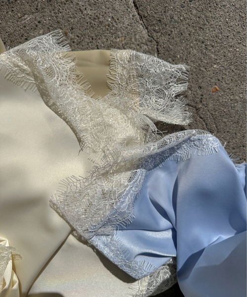 PILIT(ピリット)の「ランダムヘム サテンレースキャミソール(キャミソール・レディース・ベージュ/ブルー/アイボリー・MEDIUM)」の19枚目の写真