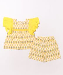 RAGMART（ラグマート）の「袖フリルブラウス+布帛パンツセット（セットアップ）」