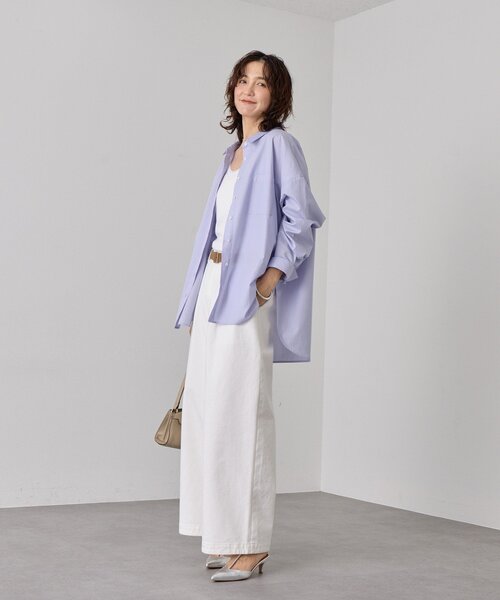 RIVE DROITE（リヴドロワ）の「【フェミニンなムードを演出】チュールリブタンクトップ（キャミソール・レディース・ピンク/オフホワイト/ブラック/サックスブルー・FREE）」の8枚目の写真