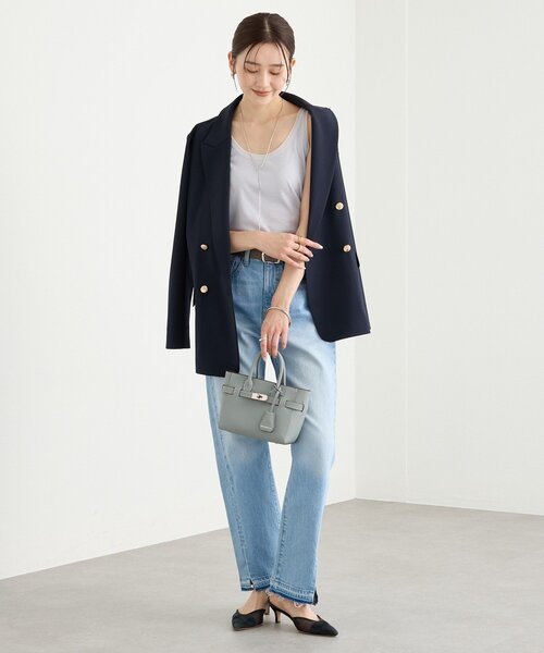 RIVE DROITE（リヴドロワ）の「【フェミニンなムードを演出】チュールリブタンクトップ（キャミソール・レディース・オフホワイト/サックスブルー/ブラック/ピンク・FREE）」の17枚目の写真