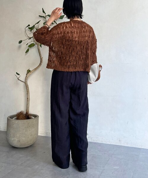 un dix cors(アンディコール)の「シアーフリンジプルオーバー(シャツ/ブラウス・レディース・ブラウン/ブラック・FREE)」の14枚目の写真