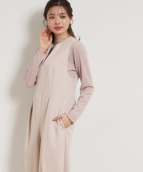 couture brooch（クチュールブローチ）の「TRダブルクロスオールインワン（サロペット/オーバーオール・レディース・ネイビー/ナチュラル・40/38）」の4枚目の写真