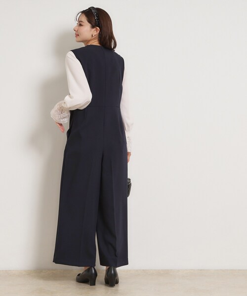 couture brooch（クチュールブローチ）の「TRダブルクロスオールインワン（サロペット/オーバーオール・レディース・ネイビー/ナチュラル・40/38）」の15枚目の写真