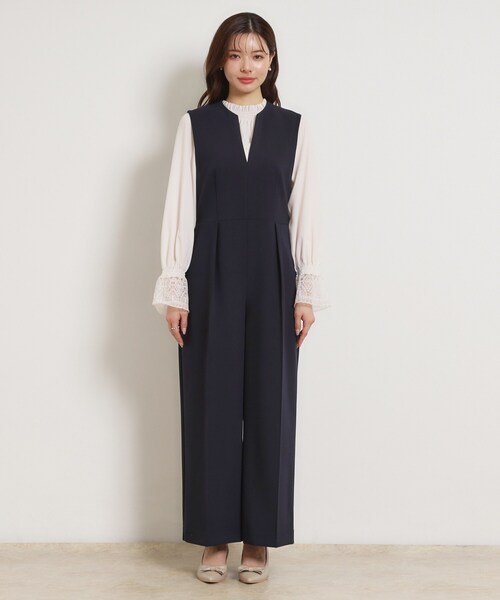 couture brooch（クチュールブローチ）の「TRダブルクロスオールインワン（サロペット/オーバーオール・レディース・ネイビー/ナチュラル・40/38）」の17枚目の写真