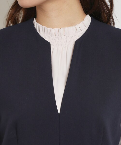 couture brooch（クチュールブローチ）の「TRダブルクロスオールインワン（サロペット/オーバーオール・レディース・ネイビー/ナチュラル・40/38）」の20枚目の写真