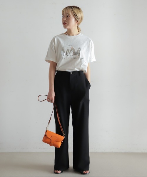 NOMBRE IMPAIR(ノンブルアンペール)の「ペンギン箔プリント 半袖TEE(Tシャツ/カットソー・レディース・ホワイト/チャコールグレー・FREE)」の19枚目の写真