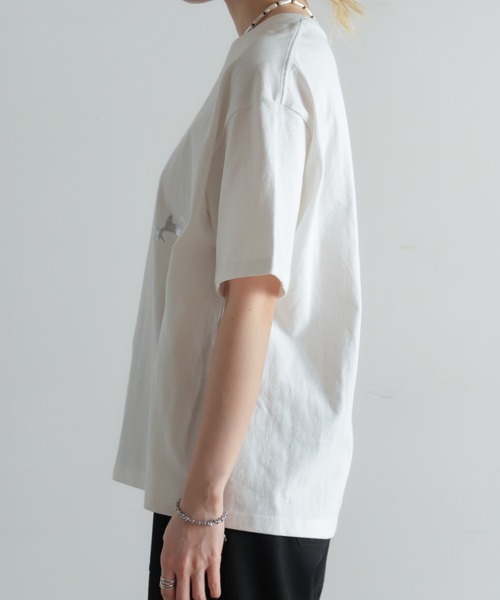 NOMBRE IMPAIR(ノンブルアンペール)の「ペンギン箔プリント 半袖TEE(Tシャツ/カットソー・レディース・ホワイト/チャコールグレー・FREE)」の11枚目の写真