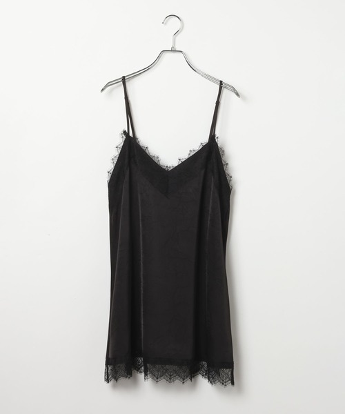 LEPSIM(レプシィム)の「サテンレースキャミチュニック 639092(キャミソール・レディース・ブラック/ホワイト・FREE)」の2枚目の写真