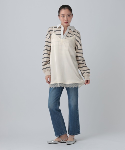 LEPSIM(レプシィム)の「サテンレースキャミチュニック 639092(キャミソール・レディース・ブラック/ホワイト・FREE)」の12枚目の写真