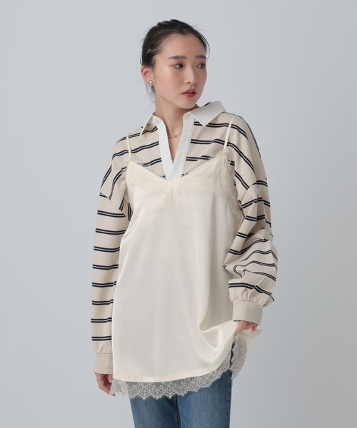 LEPSIM(レプシィム)の「サテンレースキャミチュニック 639092(キャミソール・レディース・ブラック/ホワイト・FREE)」の14枚目の写真