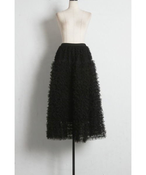 tocco closet(トッコ クローゼット)の「【ZOZO限定】ボリュームチュールフリルスカート(スカート・レディース・ブラック/アイボリー/グレー・M)」の13枚目の写真