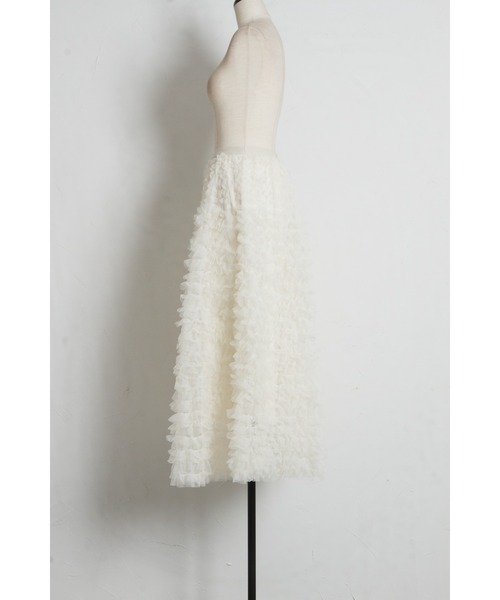 tocco closet(トッコ クローゼット)の「【ZOZO限定】ボリュームチュールフリルスカート(スカート・レディース・ブラック/アイボリー/グレー・M)」の15枚目の写真