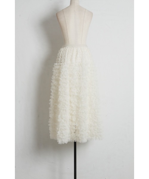tocco closet(トッコ クローゼット)の「【ZOZO限定】ボリュームチュールフリルスカート(スカート・レディース・ブラック/アイボリー/グレー・M)」の16枚目の写真