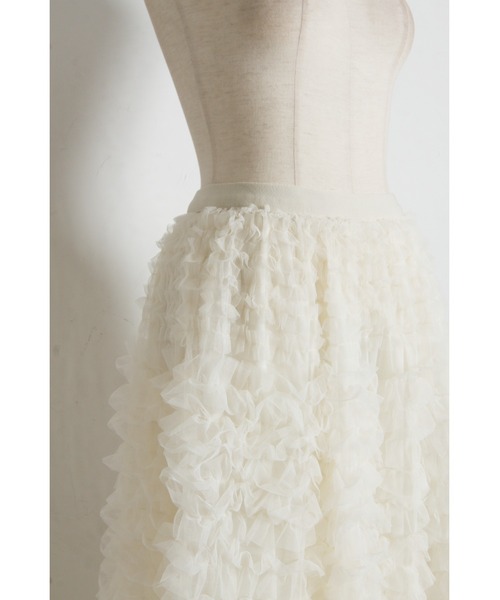 tocco closet(トッコ クローゼット)の「【ZOZO限定】ボリュームチュールフリルスカート(スカート・レディース・ブラック/アイボリー/グレー・M)」の10枚目の写真