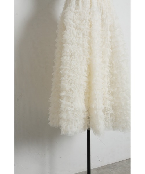 tocco closet(トッコ クローゼット)の「【ZOZO限定】ボリュームチュールフリルスカート(スカート・レディース・ブラック/アイボリー/グレー・M)」の11枚目の写真