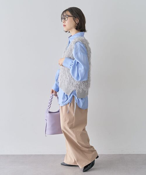 Green　Parks（グリーンパークス）の「ラメ入り毛足ニットベスト（ベスト・レディース・ホワイト系その他2/グレー・FREE）」の17枚目の写真