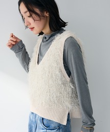 Green　Parks | ラメ入り毛足ニットベスト(ベスト)