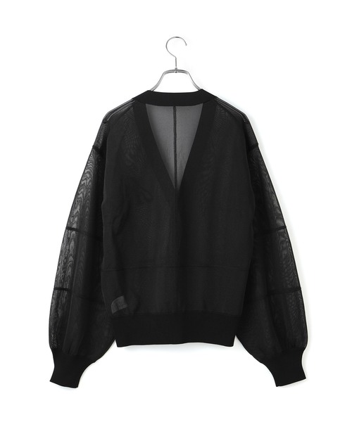 ADAM ET ROPE'（アダムエロペ）の「【サステナブル】シアーロゴカーディガン（カーディガン/ボレロ・レディース・ブルー系その他4/ブラック/ホワイト・FREE）」の20枚目の写真