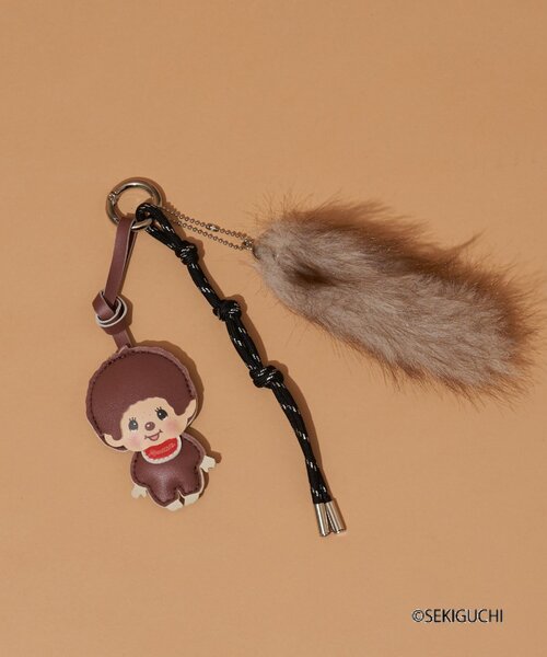 CIAOPANIC TYPY（チャオパニックティピー）の「:【モンチッチ】アソート柄合皮×ファーチャーム（キーホルダー・レディース・ブラウン系その他/ブラウン/ピンク・ONE SIZE）」の7枚目の写真