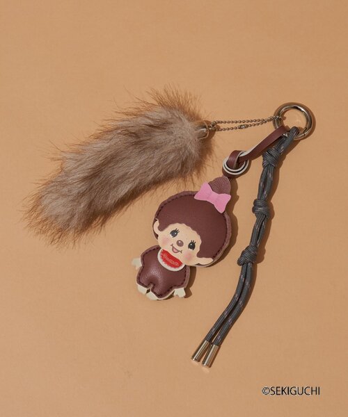 CIAOPANIC TYPY（チャオパニックティピー）の「:【モンチッチ】アソート柄合皮×ファーチャーム（キーホルダー・レディース・ブラウン系その他/ブラウン/ピンク・ONE SIZE）」の9枚目の写真